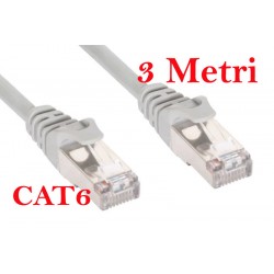 Cavo LAN 3 metri ethernet per pc cablato con plug per collegamenti ad internet