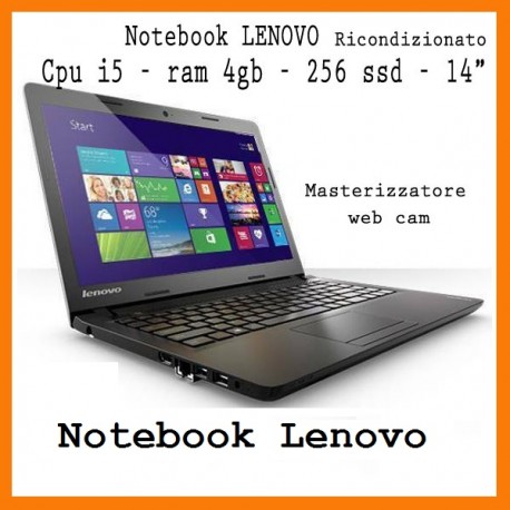 Notebook Lenovo Rigenerato Cpu i5 ram 4 gb  ssd 256 webcam masterizzatore