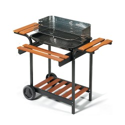 Barbecue in acciaio verniciato con carrello ompagrill 70409
